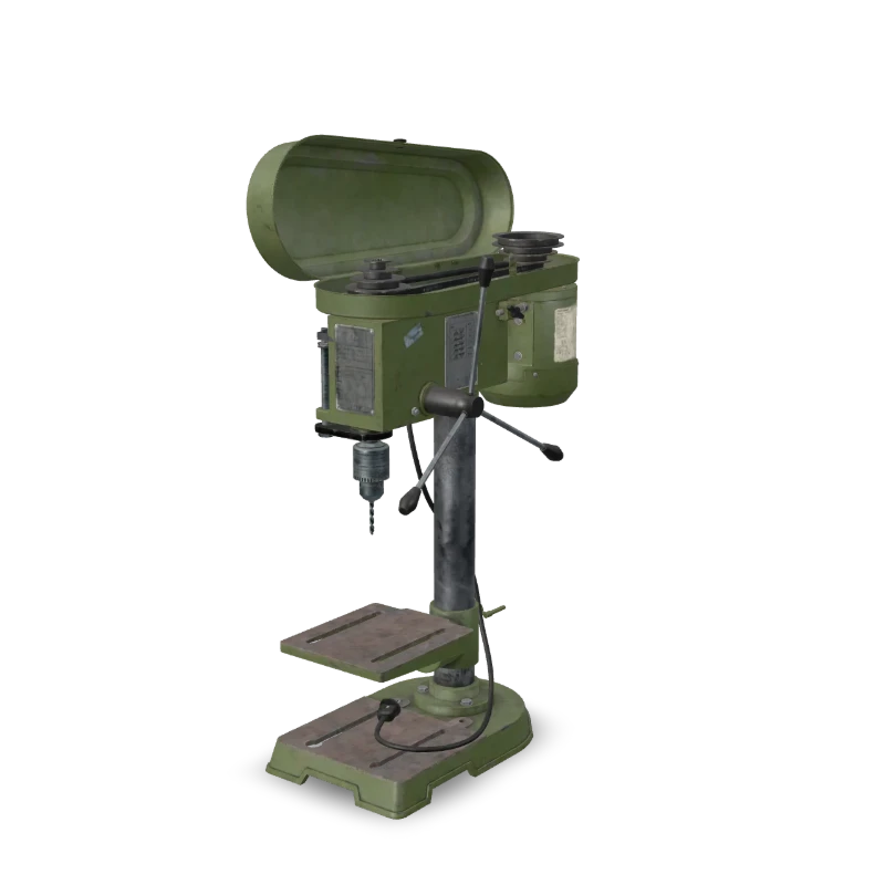 A drill press on its column.