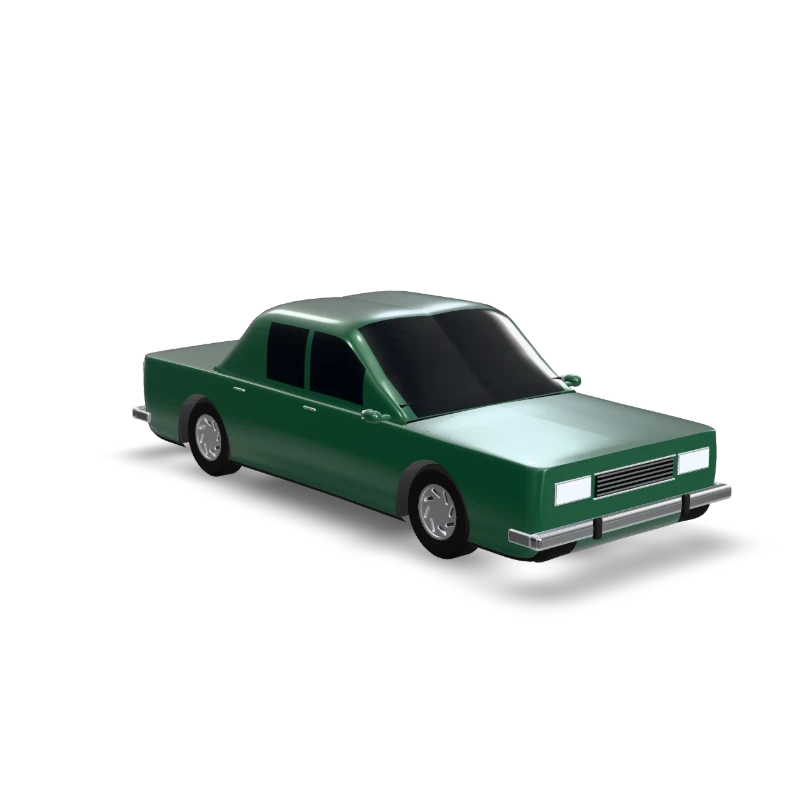 A green 1970s family saloon.