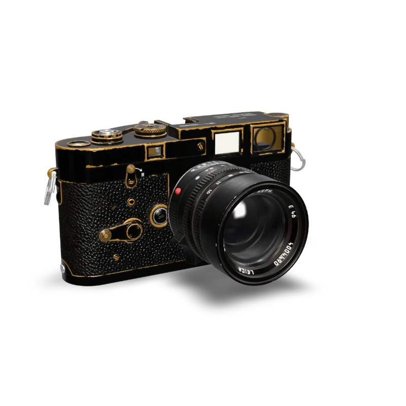 The Leica M3 rangefinder camera with its lens.